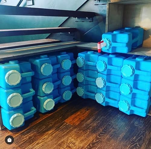 Miniatura 2 de AquaBrick Contenedores de almacenamiento de agua de emergencia con tapa de espiga sin ventilación, 100% a prueba de fugas, portátiles apilables,