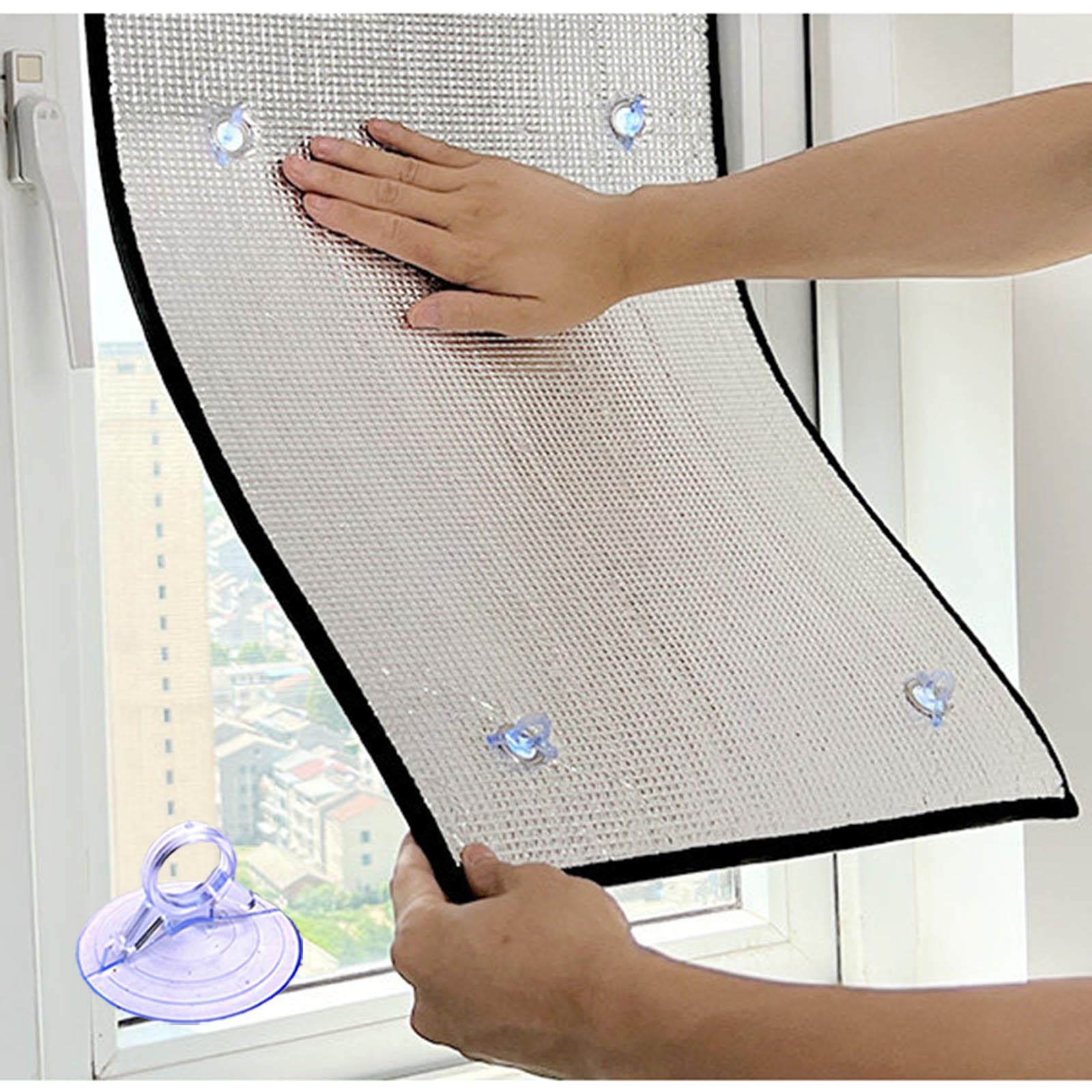 Thermal Insulation Reflective Film,Sun Protection Privacy Window Film,Sun Blocking Anti-uv Anti-glare Window Tint,8mm Aluminium Foil Blackout Glass Film,With Suction Cups,W×H-150x300cm/59 * 118in