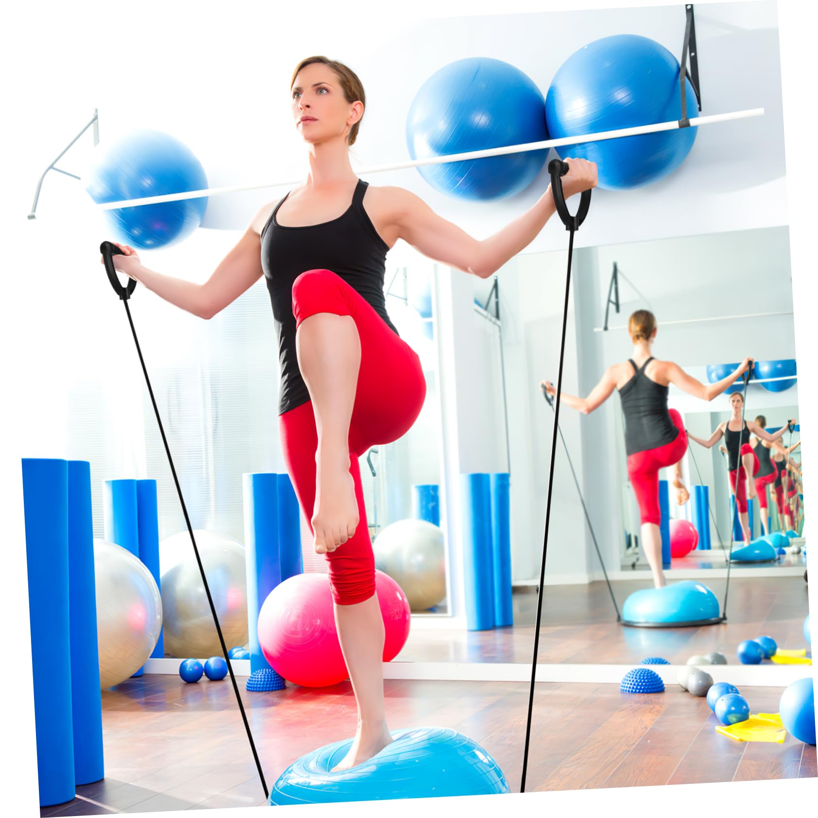 KOMBIUDA 1Pair Stepper Resistance Bands with Handle Fitness Equipment Accessories for Exercise Ropes for Strength Training and Muscle Toning Ideal - Image 3