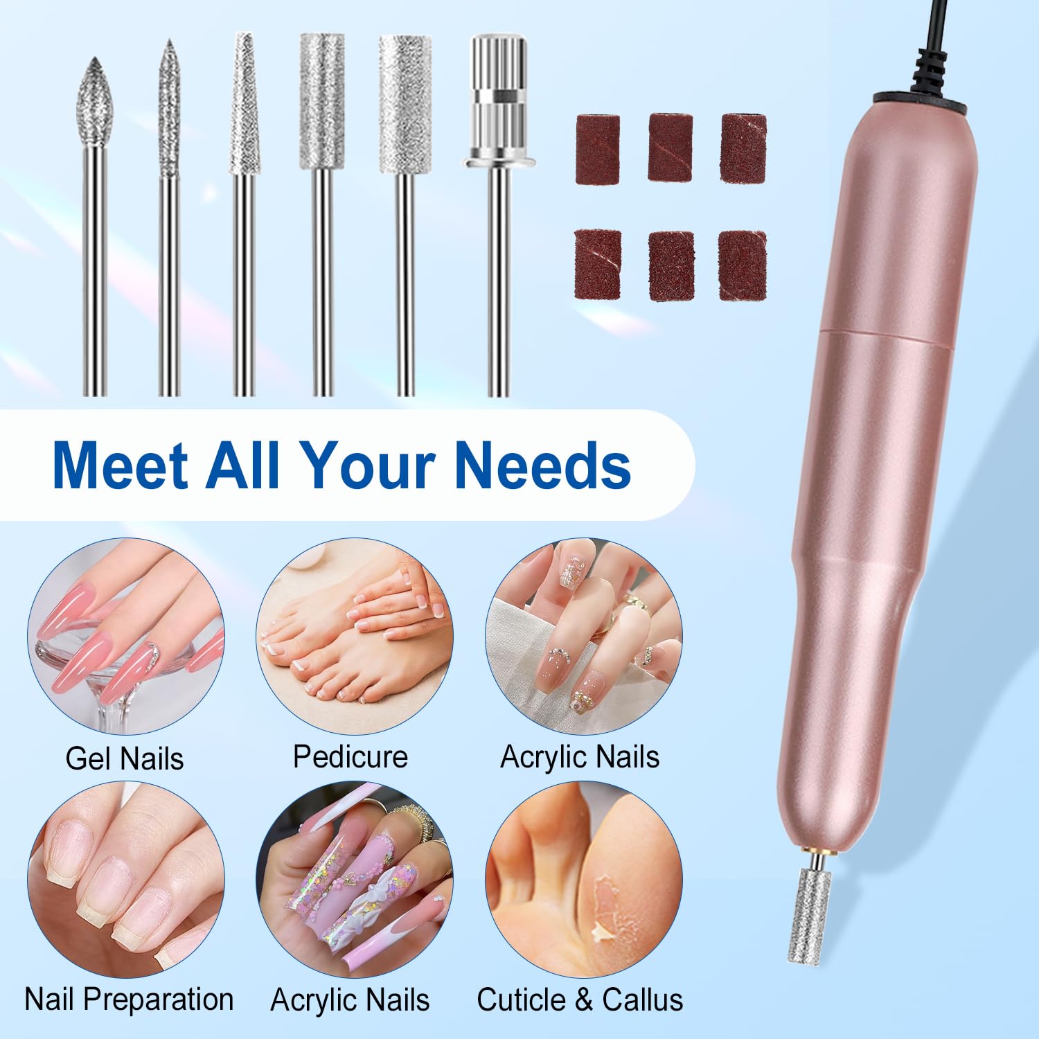 Major Dijit Acryl Nägel Starterset mit LED UV Lampe Acrylpulver, Nagelfräser, Nageldesign Set, Nagelbürste, Nagelspitzen, Topcoat & Basecoat – Komplett Set Maniküre zu Hause