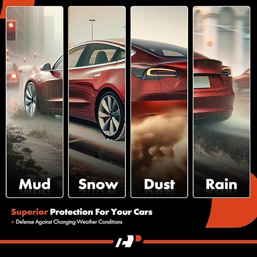 Miniatura 6 de A-Premium Juego de 4 solapas para barro, protectores contra salpicaduras, guardabarros con accesorios de hardware compatibles con Tesla Model Y 2023