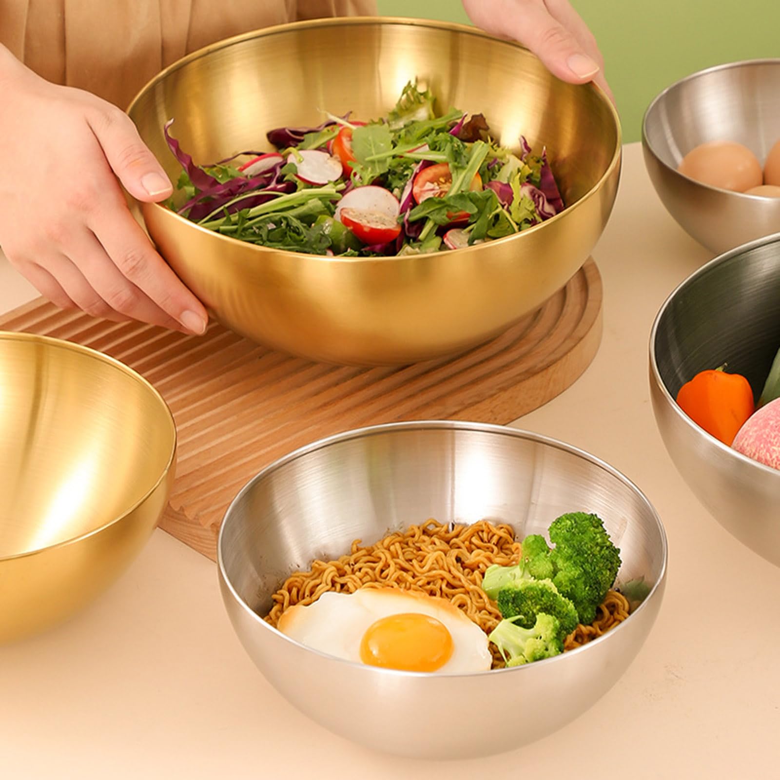 Ciotola da portata singola in acciaio inox Ciotola per la preparazione dei pasti Adatto per riunioni di famiglia e pranzo in ufficio
