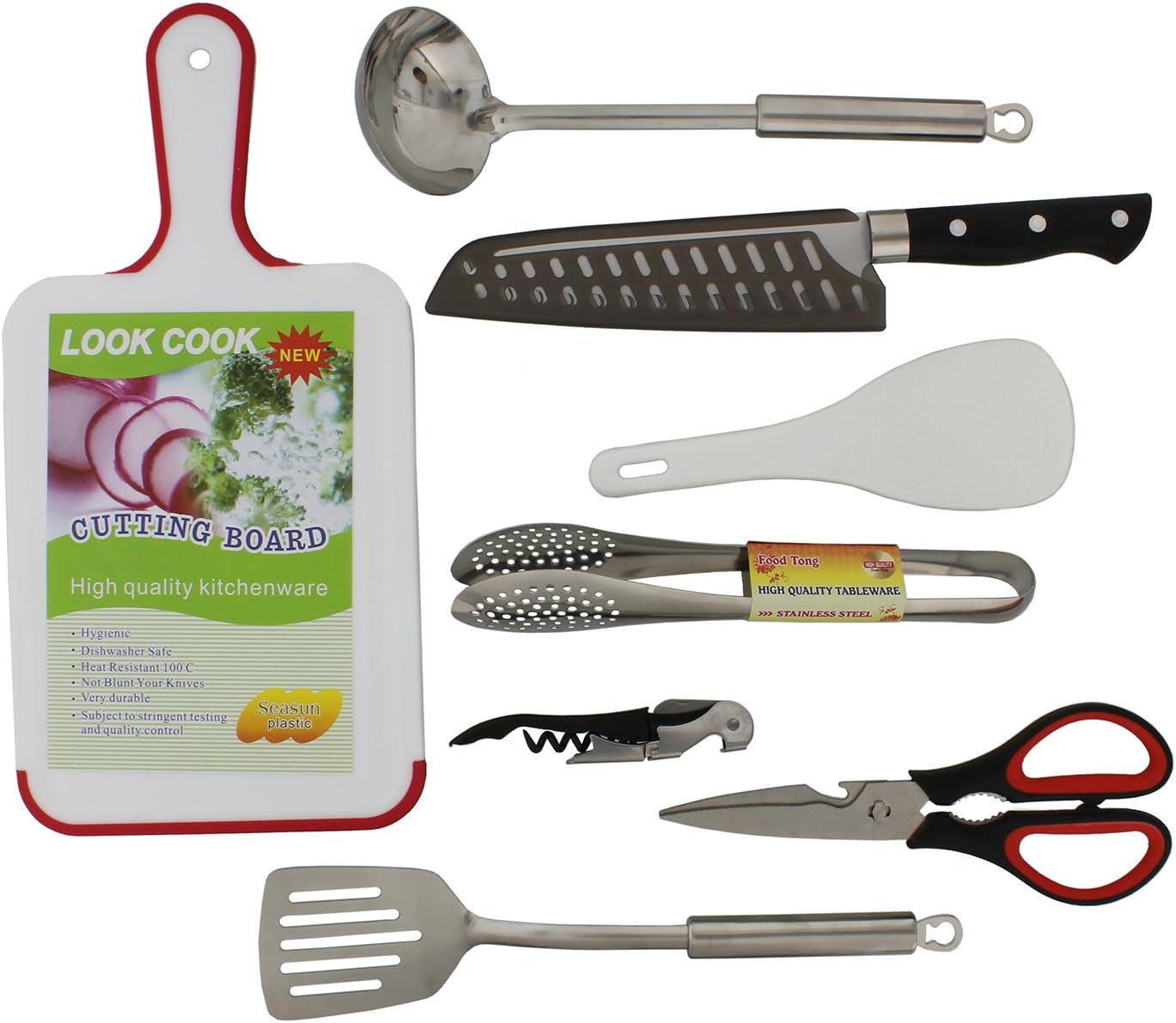 Redneck Convent Camping Utensils Outdoor Cooking Camping Accessories 8-Piece Kitchen Travel Cookware Set in Compact Portable Black Bag : Sports & Outdoors
