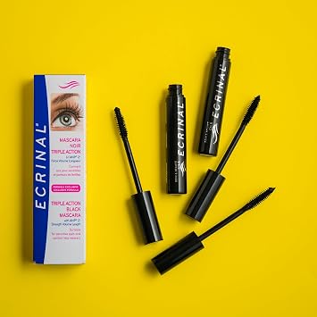 Ecrinal Fortifying Black Mascara with ANP 2+ Longer Thicker Volumizing Mascara, Volume & Length, Gentle for Sensitive Eyes & Contact Lens Wearers, Nourishing Black Mascara - 0.23 fl oz