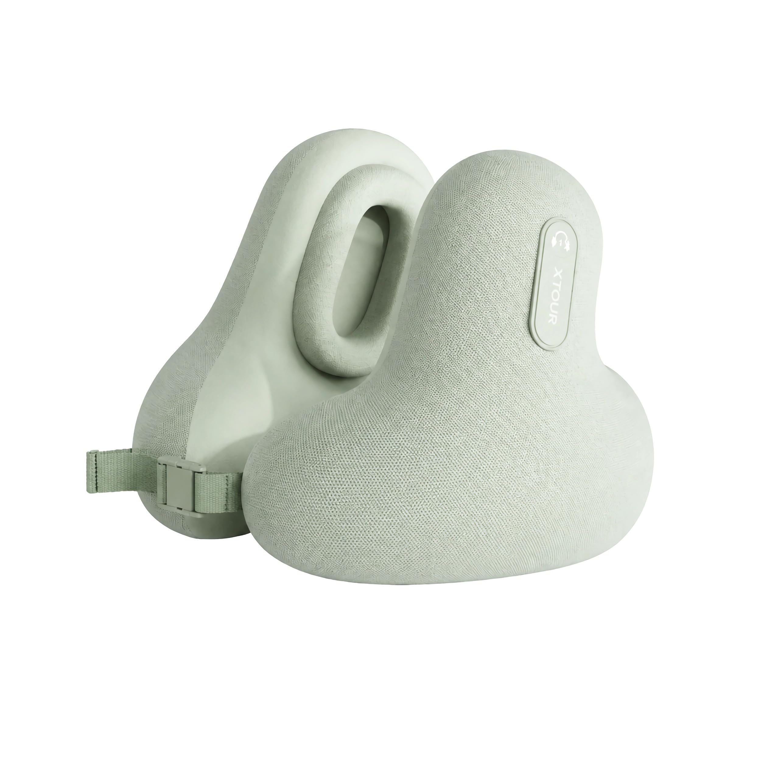 B15D Reisekissen mit Bluetooth Lautsprecher, Nackenkissen für Flugzeug Bahn Auto Büro, HiFi Sound, Freisprechfunktion, USB-C, Bluetooth 5.3, 30 Std Laufzeit, 3,5 mm Audioanschluss, Hellgrün