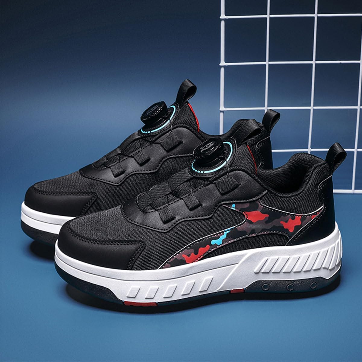 Roller Skate Shoes with 4 Detachable Wheels, Kids Skateboarding Shoe Slip in Raller Sneakers for Girls Boys Birthday Thanksgiving Christmas Day - Image 4