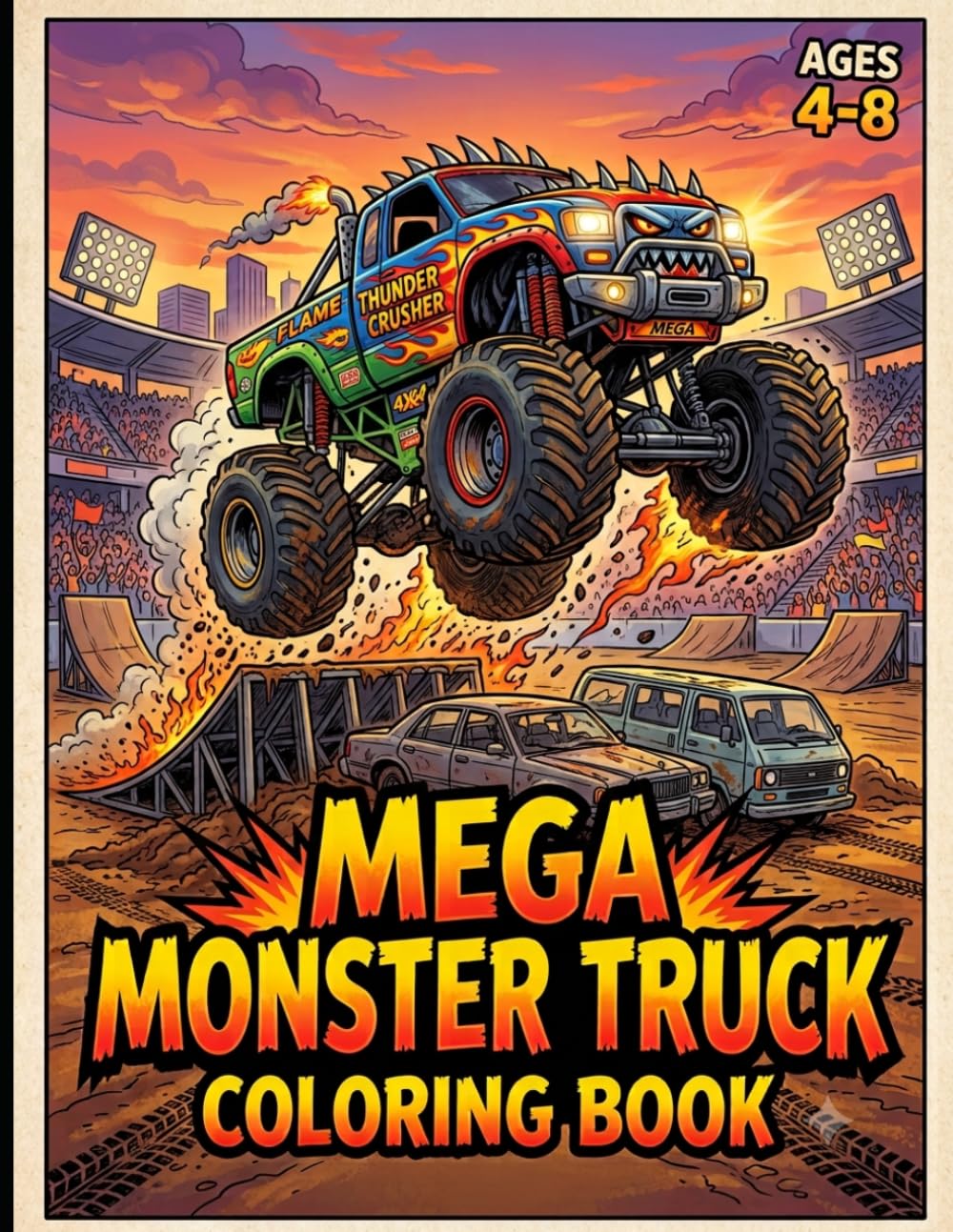 Mega Monster Truck Coloring Book