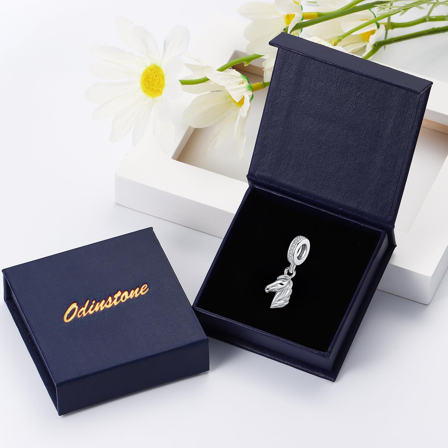 Odinstone Charm 925 Argent Sterling Breloques Perle pour Bracelet Pendentif Bijoux Cadeaux pour Femmes