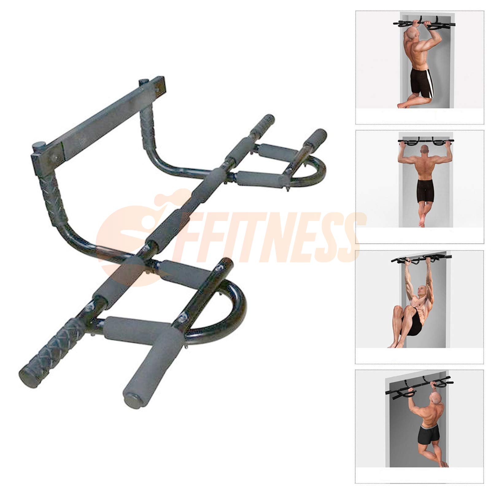 FFitnes FFitness Iron Gym Barra de dominadas Unisex Adulto, Negro-Gris, Única