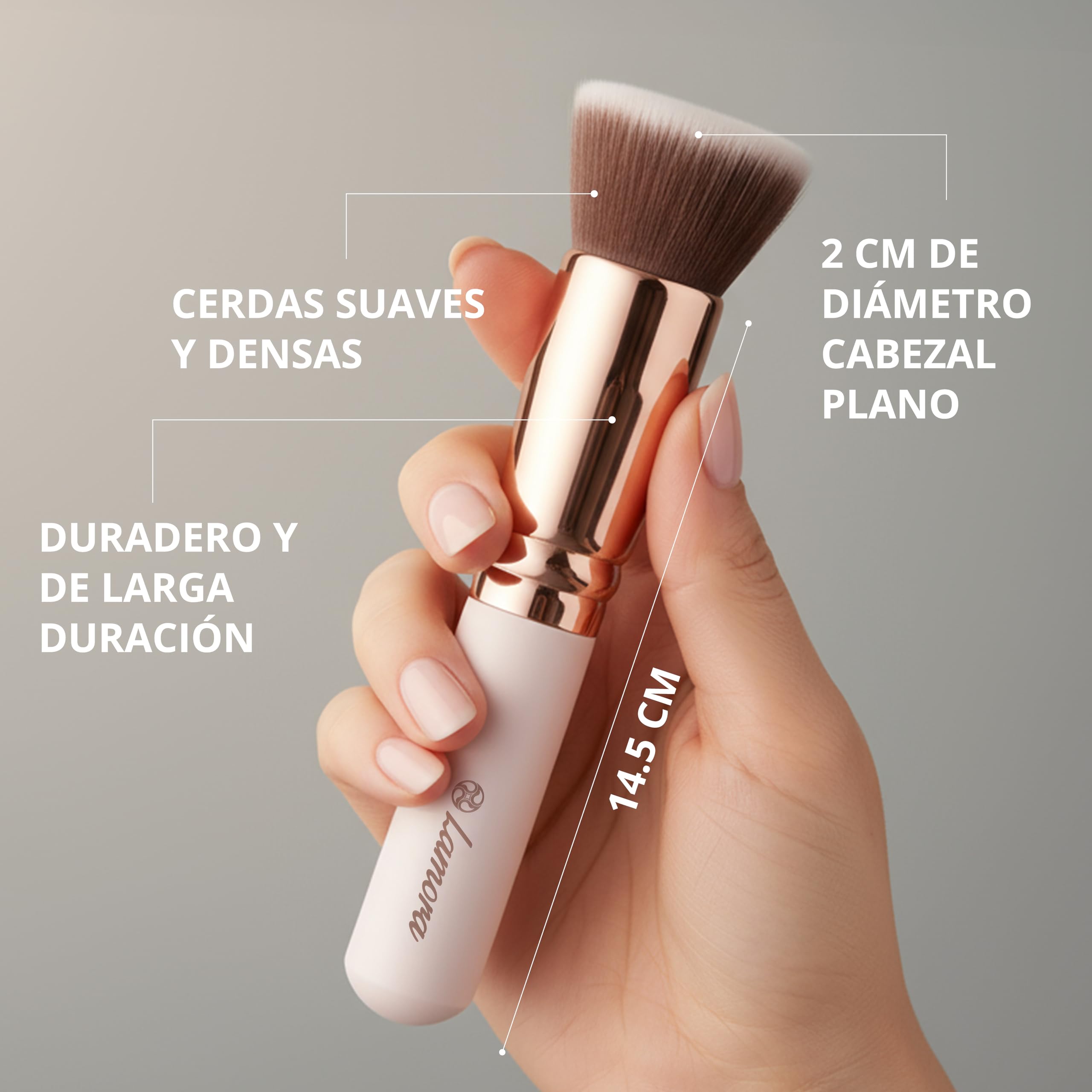 Brocha Base Maquillaje Fluido Kabuki Profesional - Brocha Foundation Contouring Polvos - Fibras Sintéticas Gruesas — view 2
