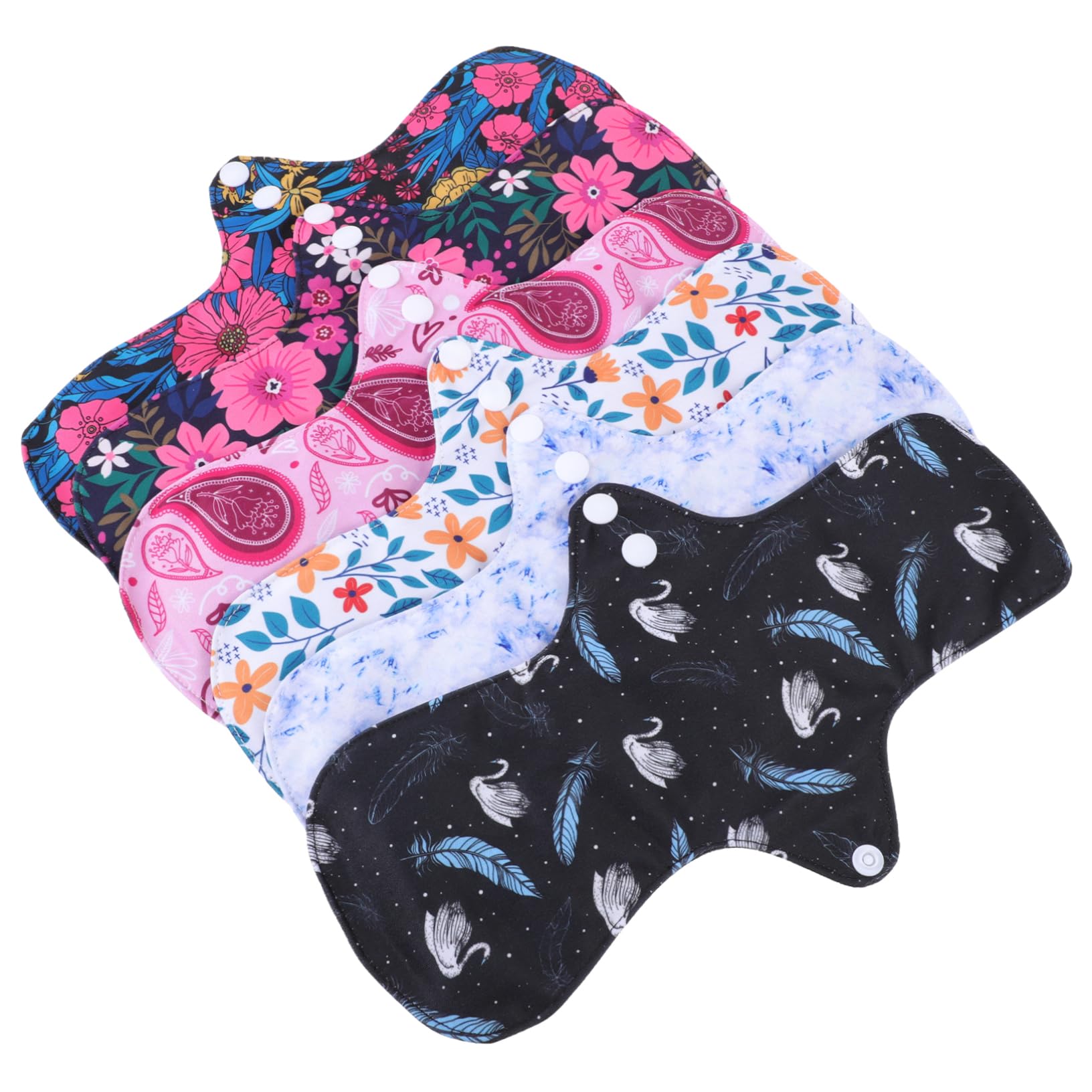 Anneome 6 Compresas Reutilizables para Mujeres Material Pul y Fibra, Buena Transpirabilidad, Tamaño Grande para Uso Diario y Postparto Color Aleatorio