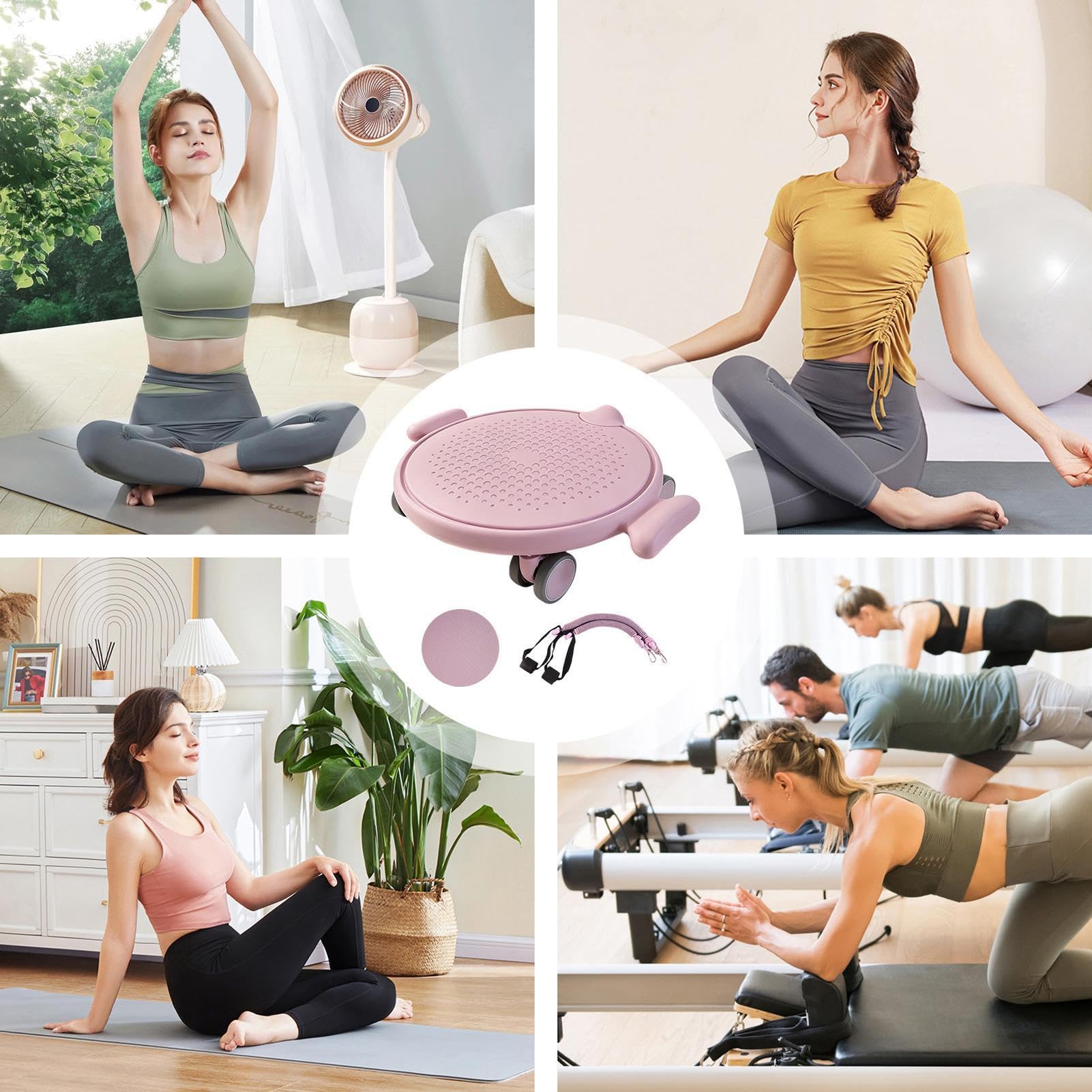 Pilates-Gleitscheiben Leise Core-Training-Discs mit Rollen