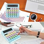 Calculatrices HIHUHEN Grande calculatrice solaire & Puissance de la batterie 12 Affichage numérique Multi-fonctionnel Big Button pour le calcul de l'école de bureau de commerce (HY-2208)