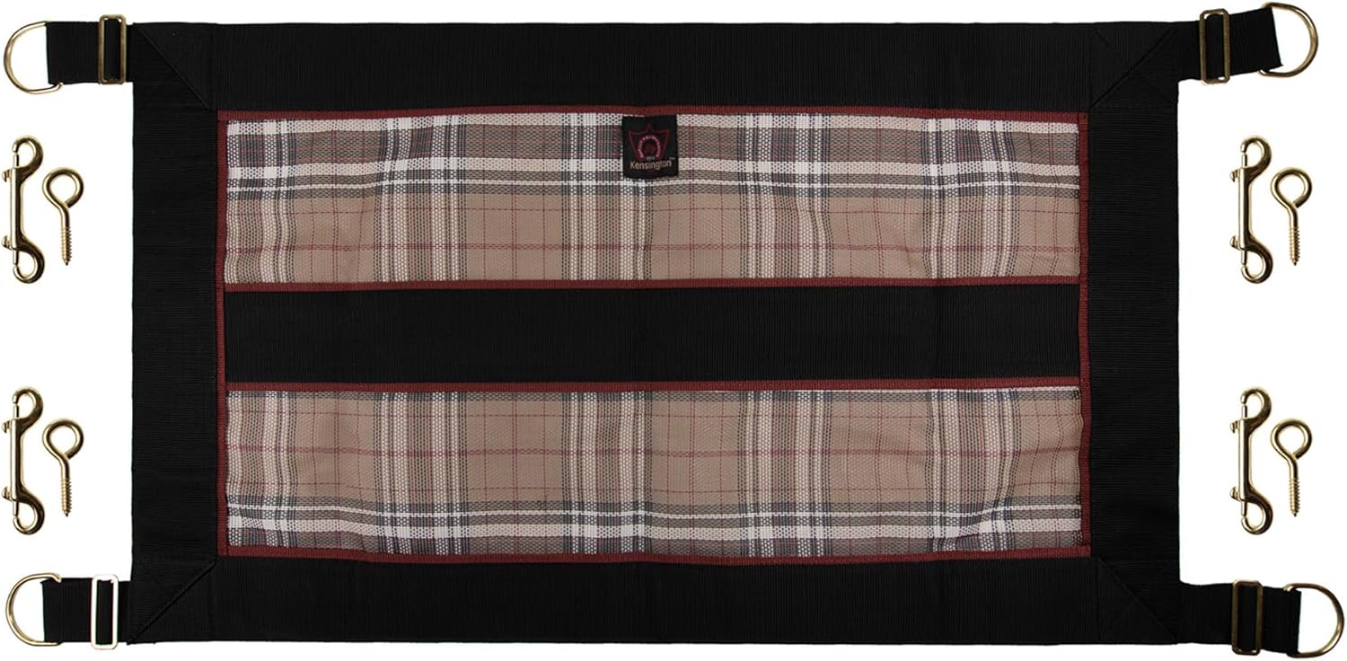 Kensington Stall Guard for Pony Horse Draft — Designed to Keep Horse Securely in Stall in Style — Adjustable Straps and Hardware Included 121- Deluxe Black