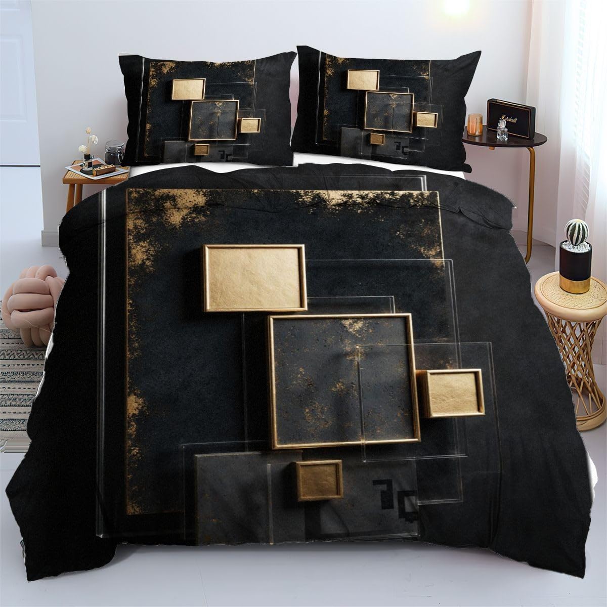 Ensemble de literie 140x200 rectangle doré haut de gamme chic