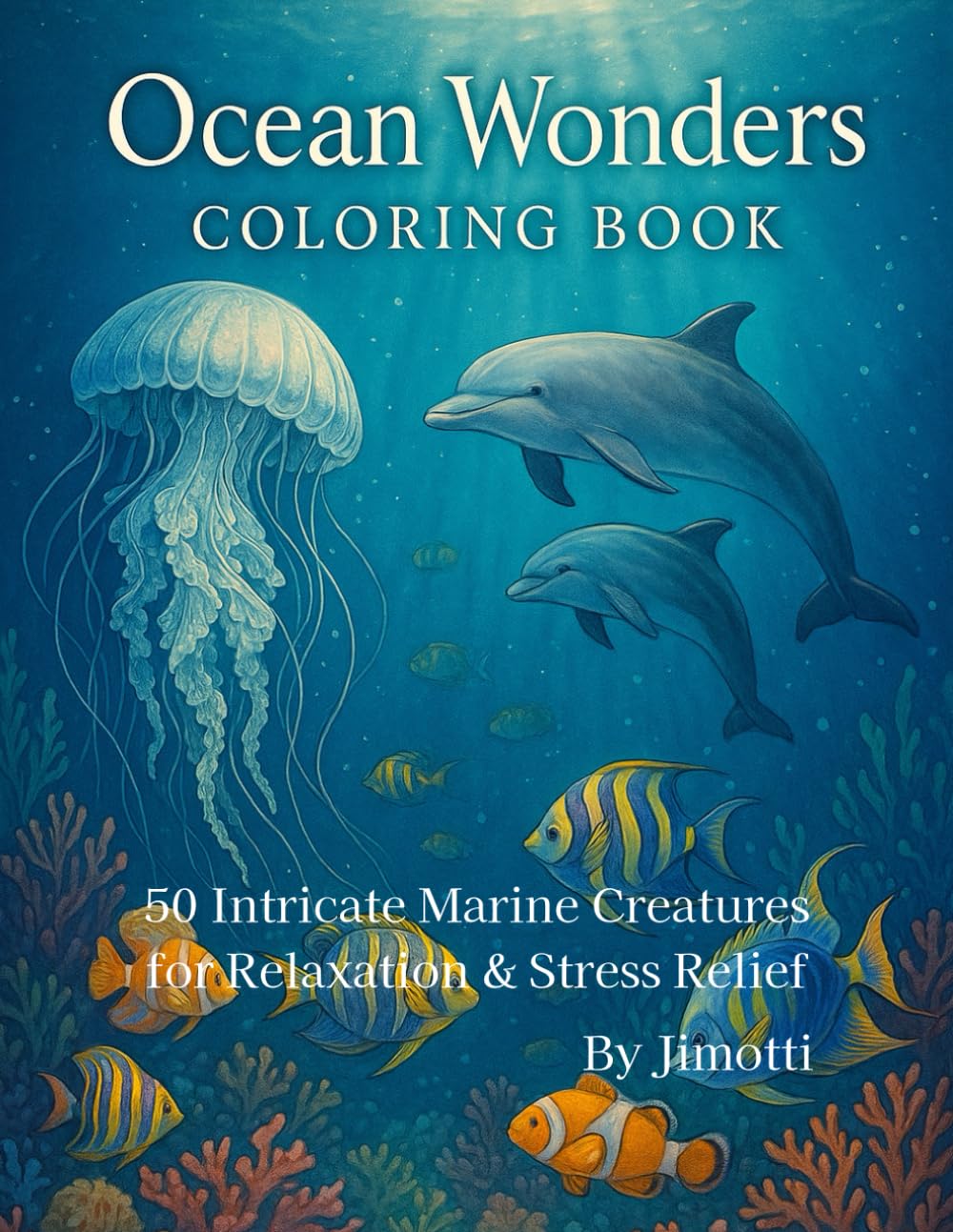Ocean Wonders Coloring Book: 50 Intricate Marine Creatures for Relaxation & Stress Relief