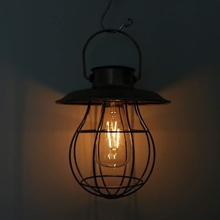 Amazon ランタン ソーラー Led ガーデンライト 夜間 自動点灯 庭園灯 ライト 電球 照明 暖色 アンティーク 屋外 防水 庭 玄関 ベランダ ガーデン ガーデニング おしゃれ 吊り下げ かわいい 銅 ブロンズ 置物ライト