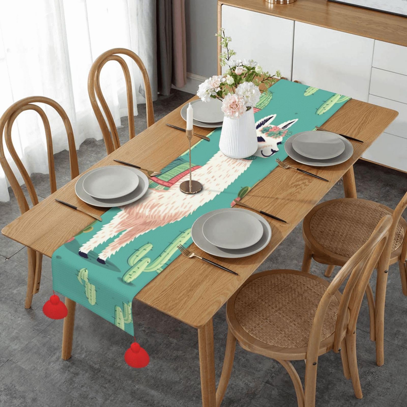 Chemin de table anti-tache 152 cm pour protéger et embellir les tables en bois
