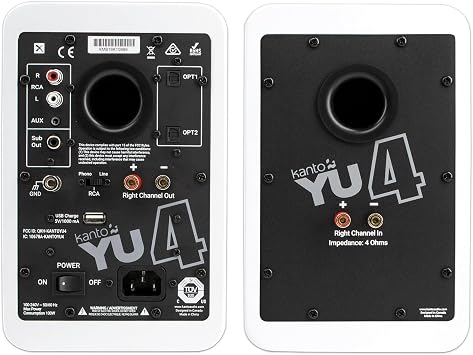 Kanto, YU4MW speaker pair (101.60 mm) 4 white