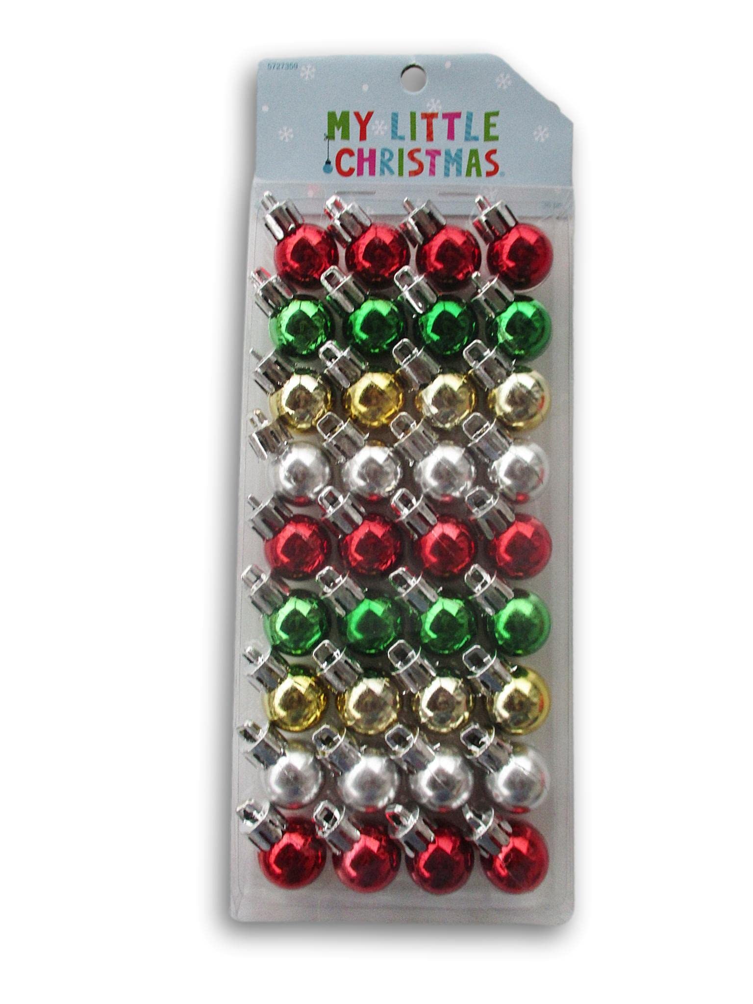 Adornos de mini bola inastillables, rojo, verde, dorado y plateado, 36 unidades