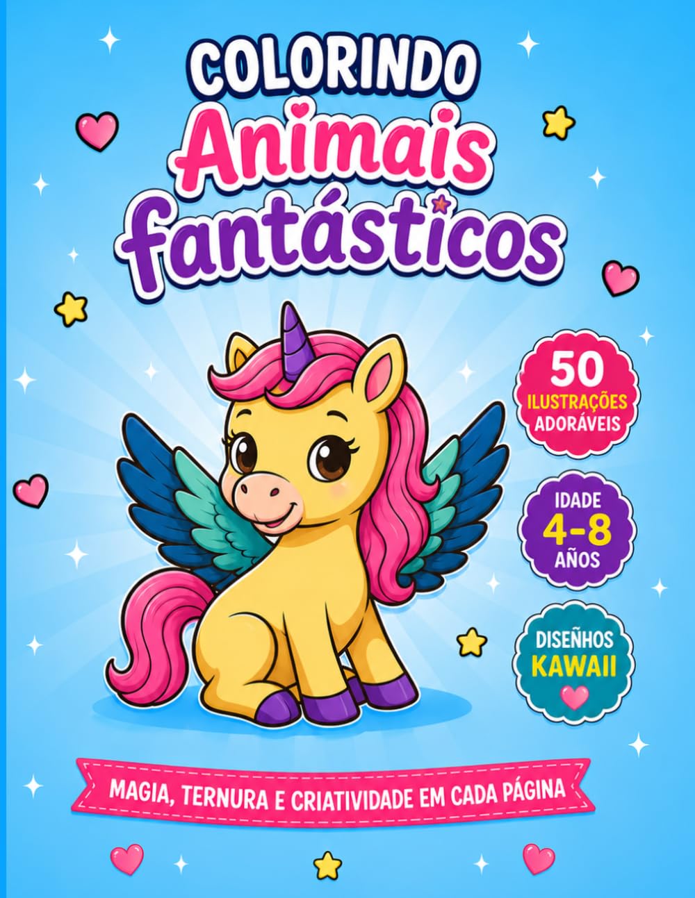 Colorindo Animais Fantásticos Kawaii