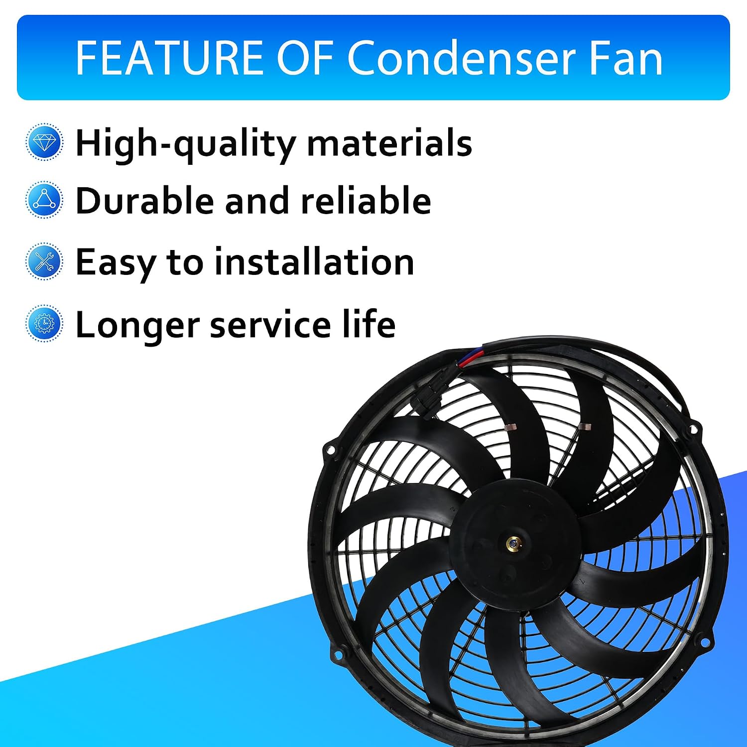 Condenser Fan 78-1560 Compatible with APU Thermo King Tripac Evolution Female Mate Connector Kit 781560 12 Volt 12 Inch 1451 CFM