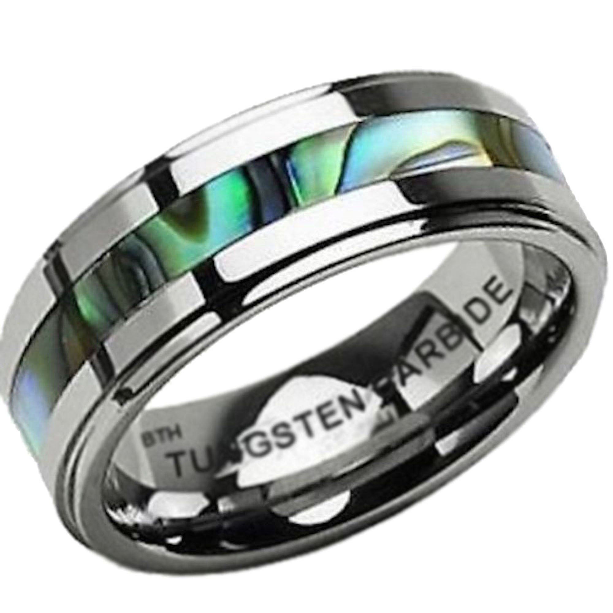 VAKKI 8mm Anelli Neri Per Uomo/Donna Fede Nuziale In Tungsteno Con - Foto 6