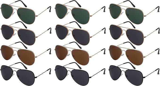 Amazon Com Edge I Wear 12 Pack Wholesale Sunglass Top Gun Men Bulk Pilot Aviator Sunglasses Women N25095a Sd Clothing