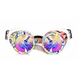 Kandi Swirl Padded Kaleidoscope Goggles Diffraction Rave Edm Limited Edition Rainbow