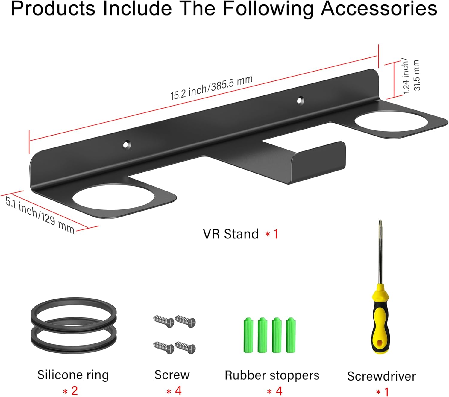 Black VR Wall Mount for Meta Quest 3/3S/2/Pro - All-in-One Aluminum Alloy Headset & Controller Holder, Space-Saving Wall Storage Stand with Secure Hook Design
