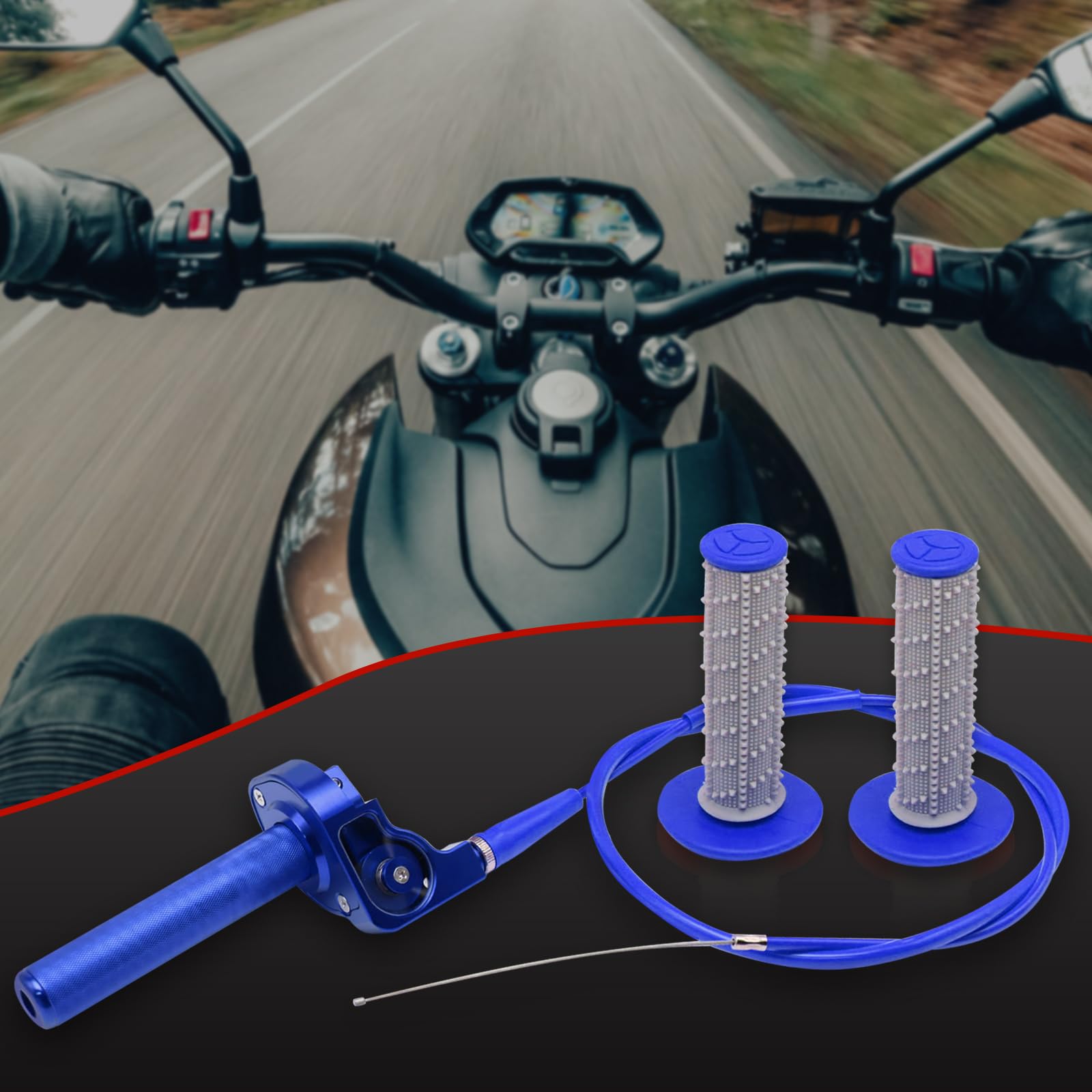Agarre del acelerador para motocicleta, 22 mm, aluminio CNC, giro rápido con cable del acelerador y agarre del manillar para CRF50 KLX SSR TTR 110 125 150 200 250cc Dirt Pit Bike ATV Mini Bike