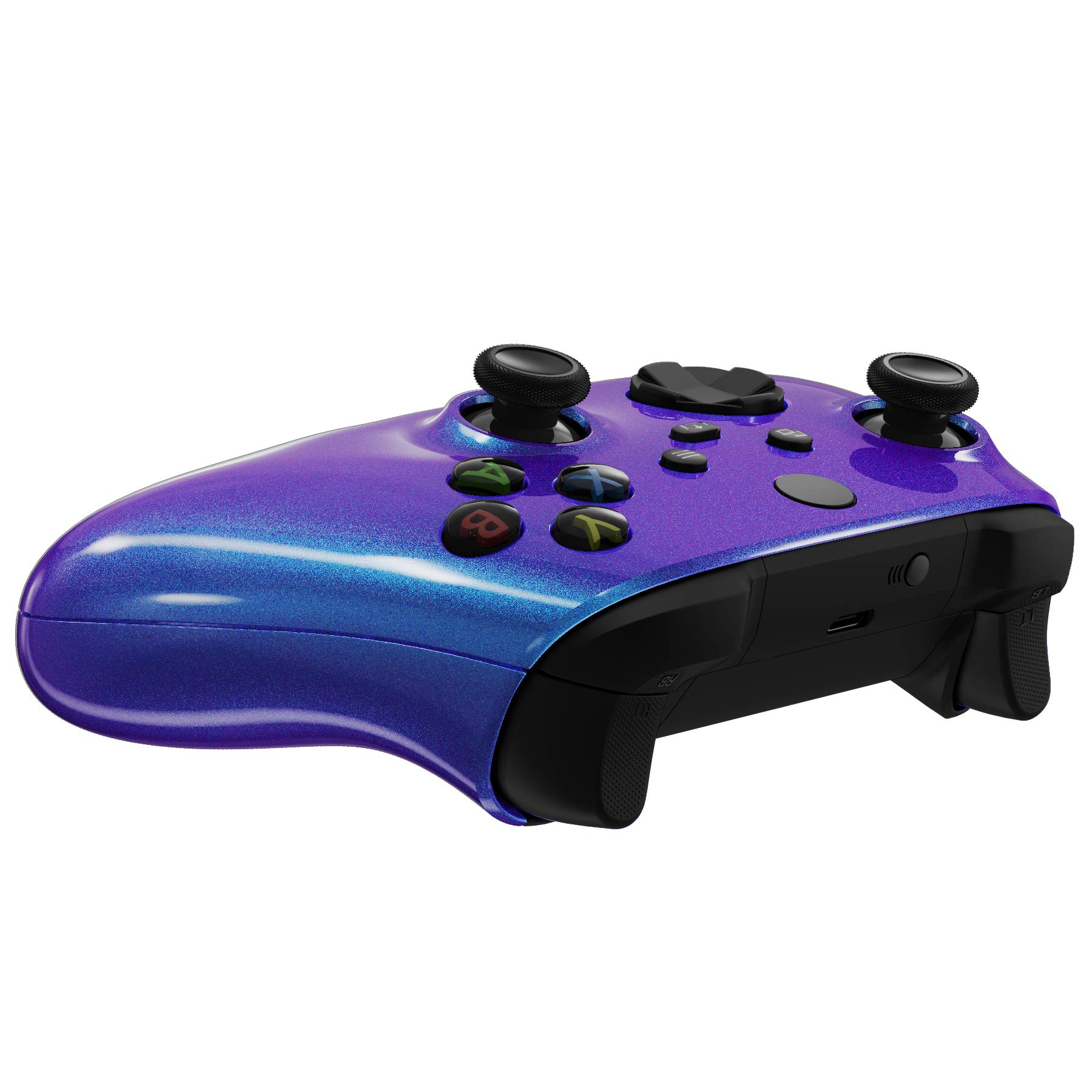 eXtremeRate Side Rails Grips Shell for Xbox Series X & S Controller, Scarlet Red Chameleon Purple Blue Custom Accessories Back Panels Faceplate for Xbox Core Wireless Controller [Controller Excluded] — view 6