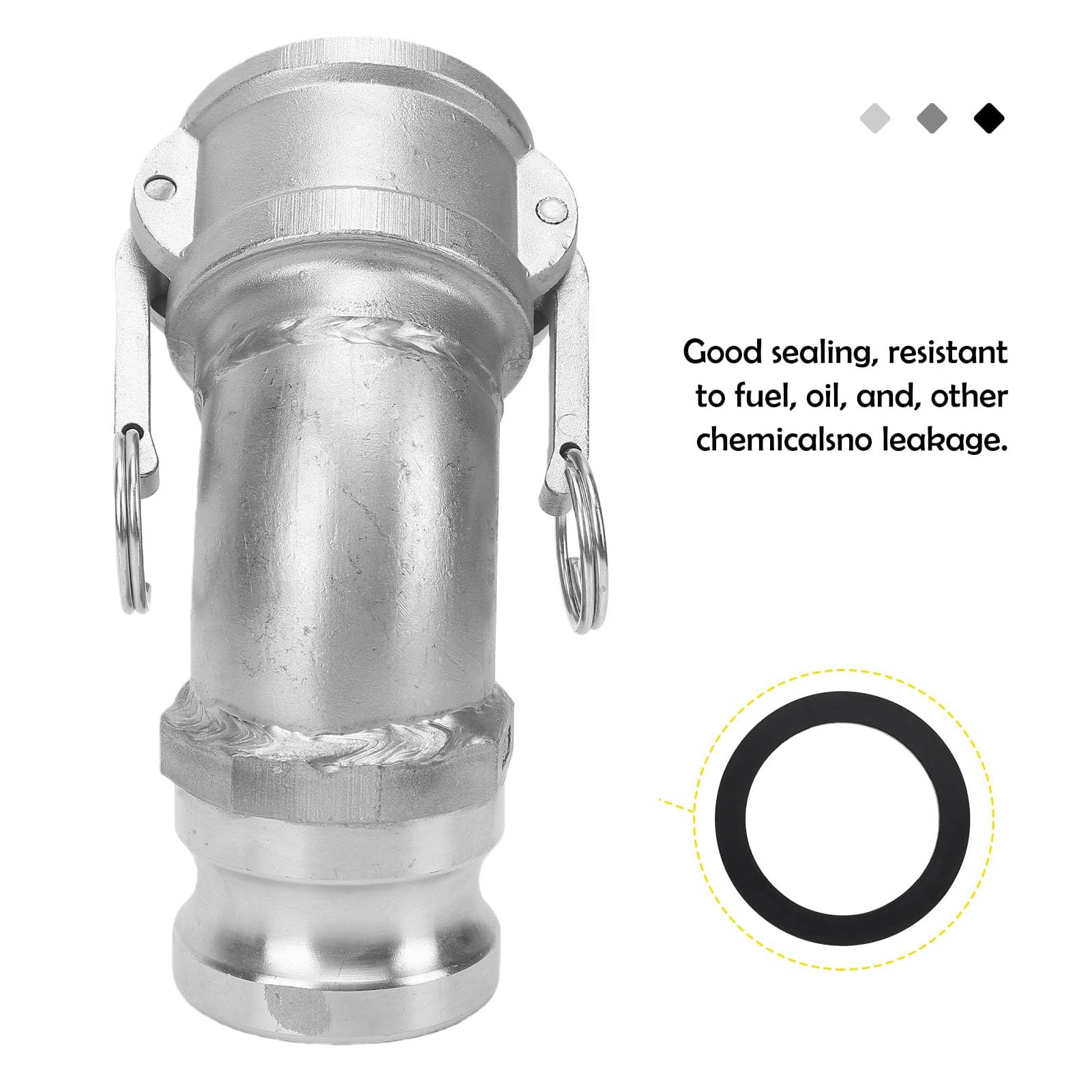 VBESTLIFE Conector de Manguera con Ranura y Leva DA, Codo de 45 Grados | Acoplamiento de manguera Camlock de rosca hembra de 2 pulgadas x rosca macho de 2 pulgadas, para agua gasolina aceite