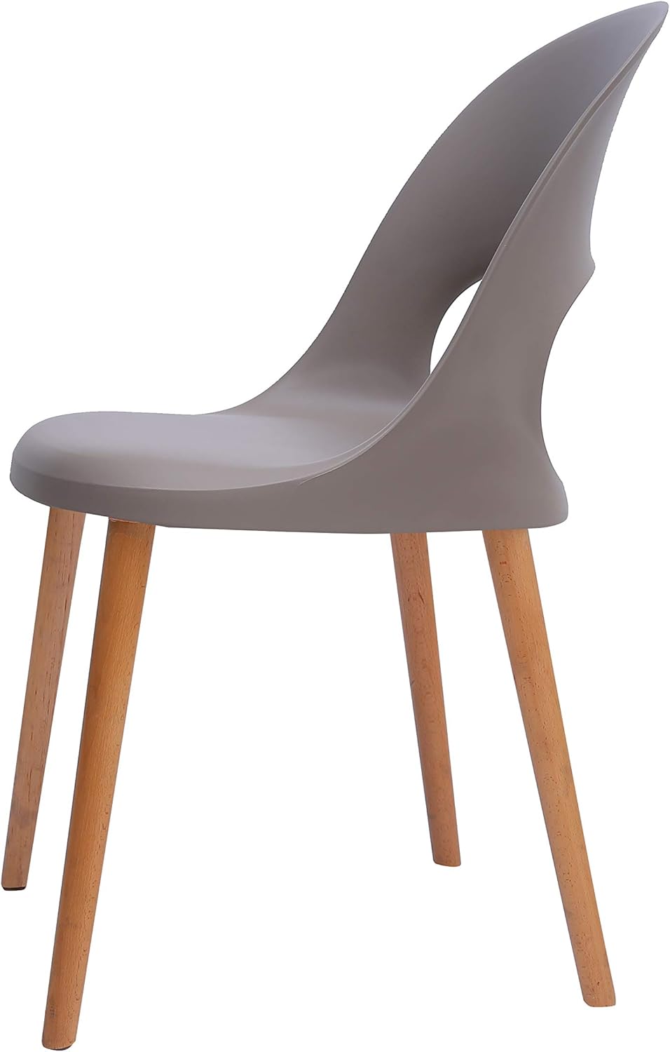 Suреr Dеаl Prоduсt Amazon Brand - Rivet Henrik Modern Open-Back Plastic Dining Chair, Set of 2, 18.5W, Mild Gray