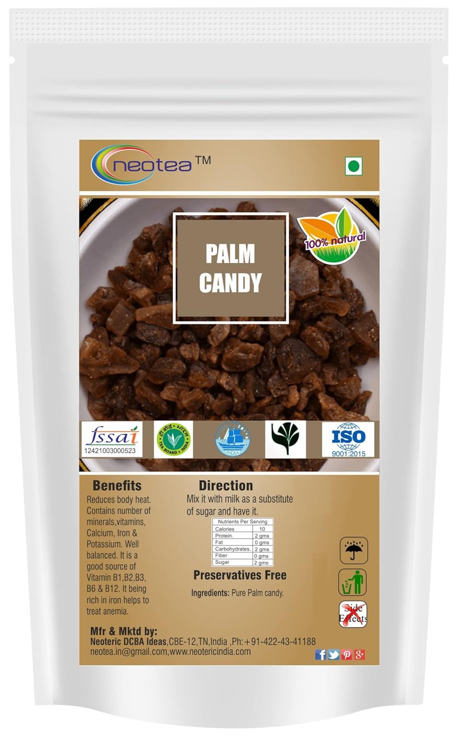 Neotea Palm Candy (Panakarkandu) 300g | Natural Palm Sugar Crystals | Pure & Unrefined Sweetener for Cooking, Baking & Beverages