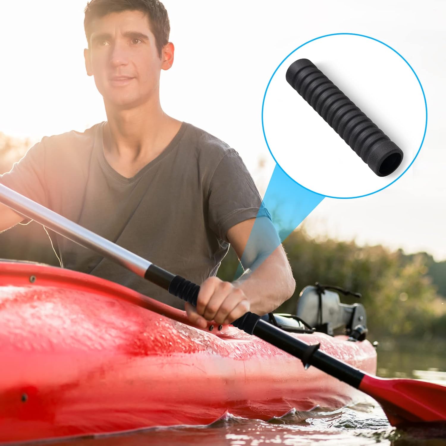 Slim Panda Kayak Paddle GripsDurable NonSlip Silicone Wraps for Take