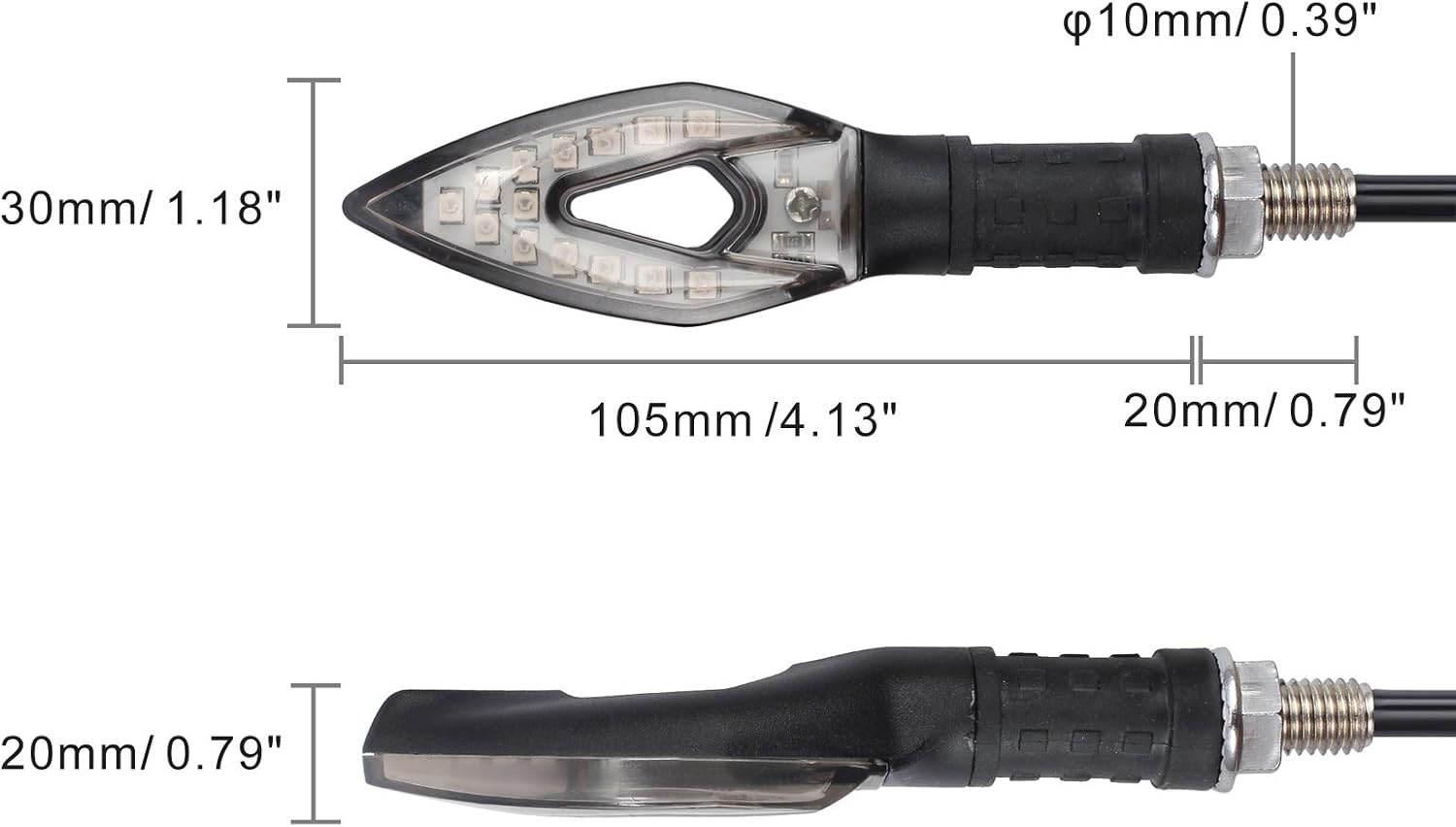 4 Pcs Clignotant Moto Feux Clignotant De Mode Circulant Indicateurs De Tournage Étanche 12V 14 LED Lampes Universel Pour Moto Scooter Quad Cruiser Hors Route-Orange 15 image