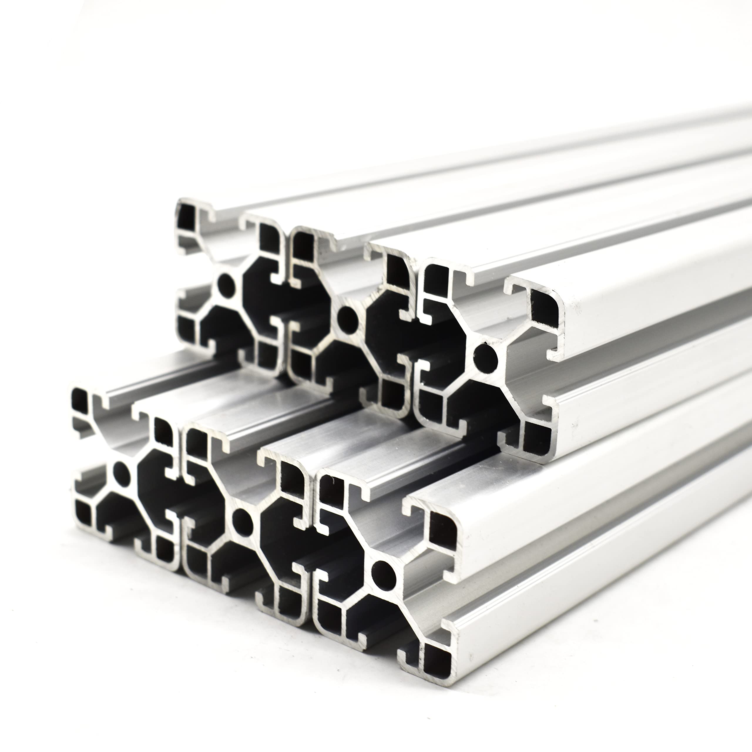 Perfil de puntal de aluminio, ranura 8, 40 x 40, corte 1300 mm, 6 unidades