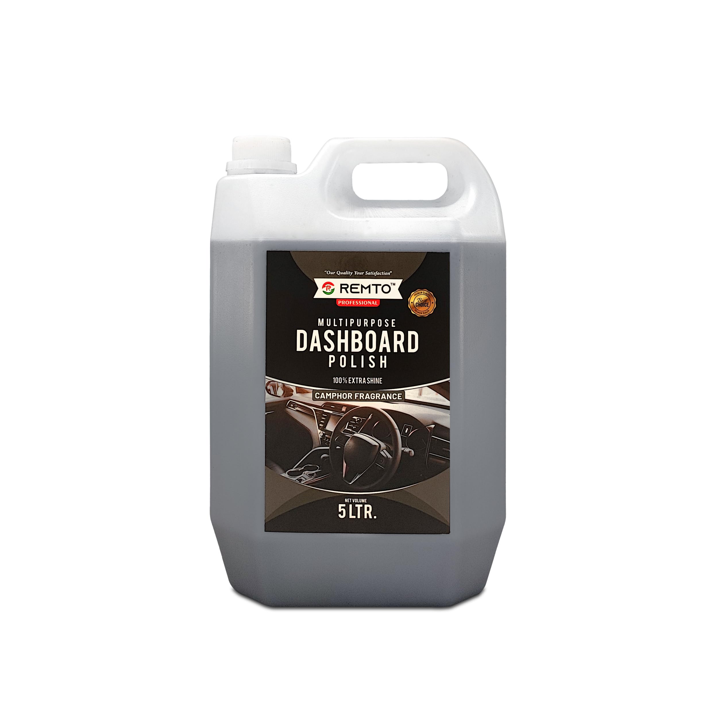 Dashboard Polish 5 Liter and Leather Conditioner Protectant 5Liter Car Dashboard Polish | Interior Car Polish for Plastic, Leather, Vinyl & Rubber | Restores Gloss and Shine (Grey)