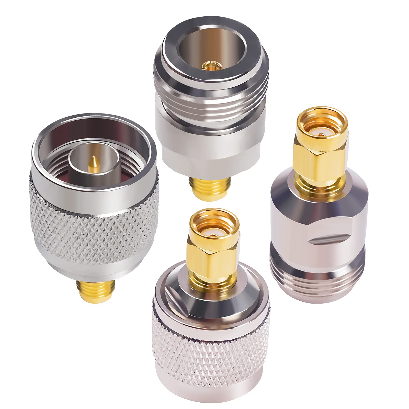 Goupchn N to RP-SMA Connectors Kit Coax Coaxial Reverse Polarity SMA Male Female to N Type Male Female Adapter Convertor
