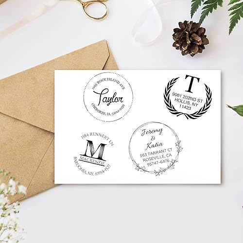 Miniatura 4 de Sello personalizado con autoentintado de dirección de retorno, sello personalizado con logotipo de texto  Sello de logotipo de negocios  Sello de