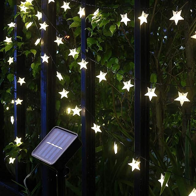Solar String Lights, 55Ft/17M 100 LED Solar Star String Lights Warm White Solar Powered Fairy Lights Outdoor 8 Modes Waterproof Festival Lighting for Garden Patio Yard Home Wedding Party Decoration