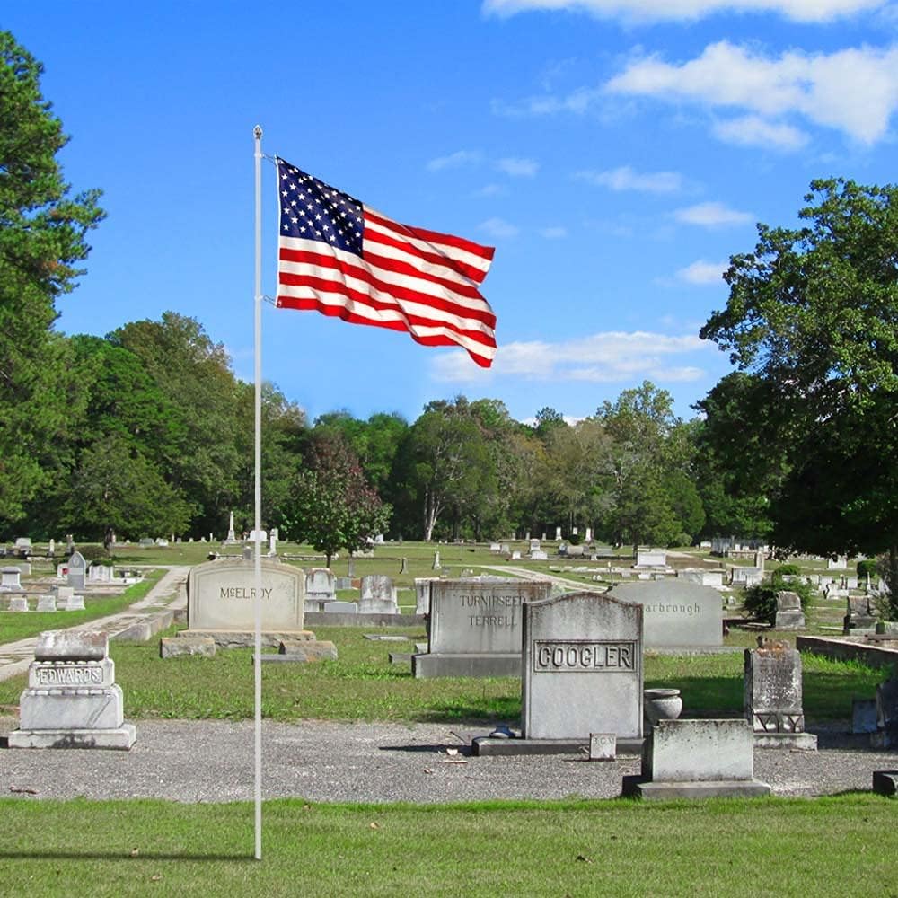 Founding Fathers Flags - 10ft White Flag Pole & Spike - Perfect for Any Outdoor Use!