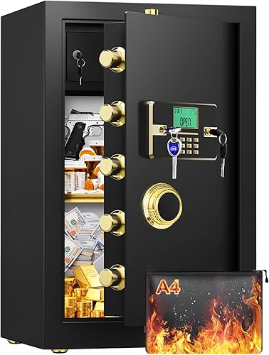 Caja fuerte de pared ignífuga entre pernos para adaptarse a cavidades de pared de 16 pulgadas, caja fuerte en la pared con llave de teclado