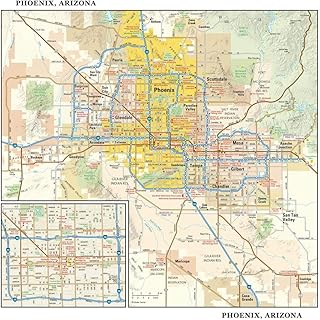 Phoenix, Arizona Wall Map, large - 22.75" x 21.5" (Laminated)