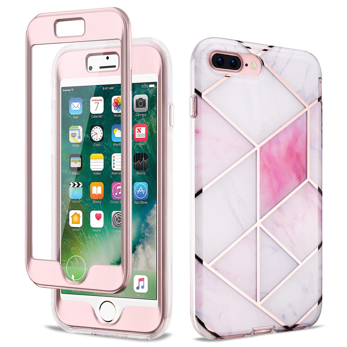 White Marble Iphone Plus Holographic Case Golinkfull Body Stylish