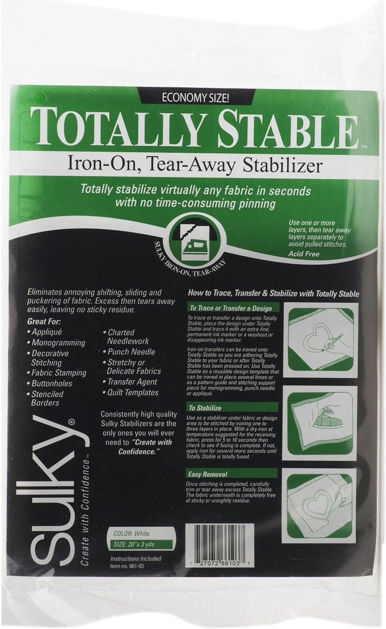 Totally Stable Iron-On Tear-Away Stabilizer, 20 by 3-Yard