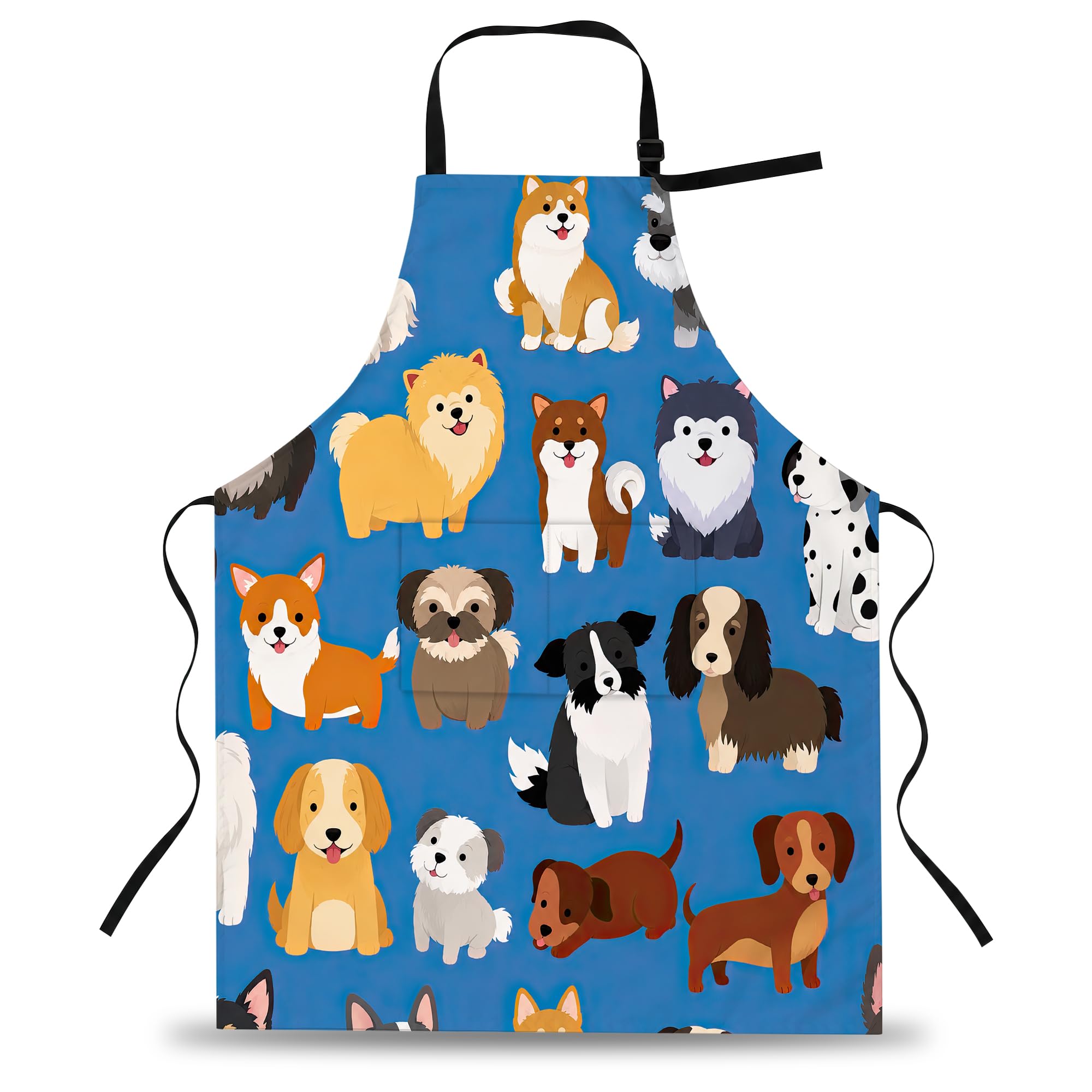 Gearsly Kitchen Bib Apron with 2 Pockets Waterproof Oil Resistant