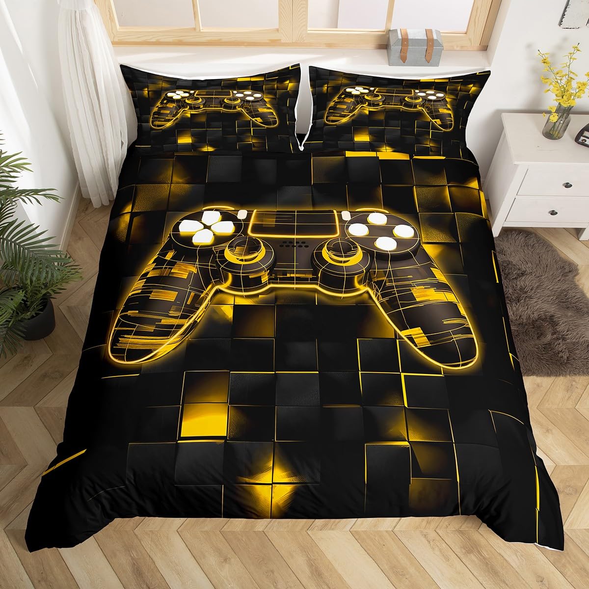 Housses de couettes manette de jeux 240x260 cm pour passionné de gaming