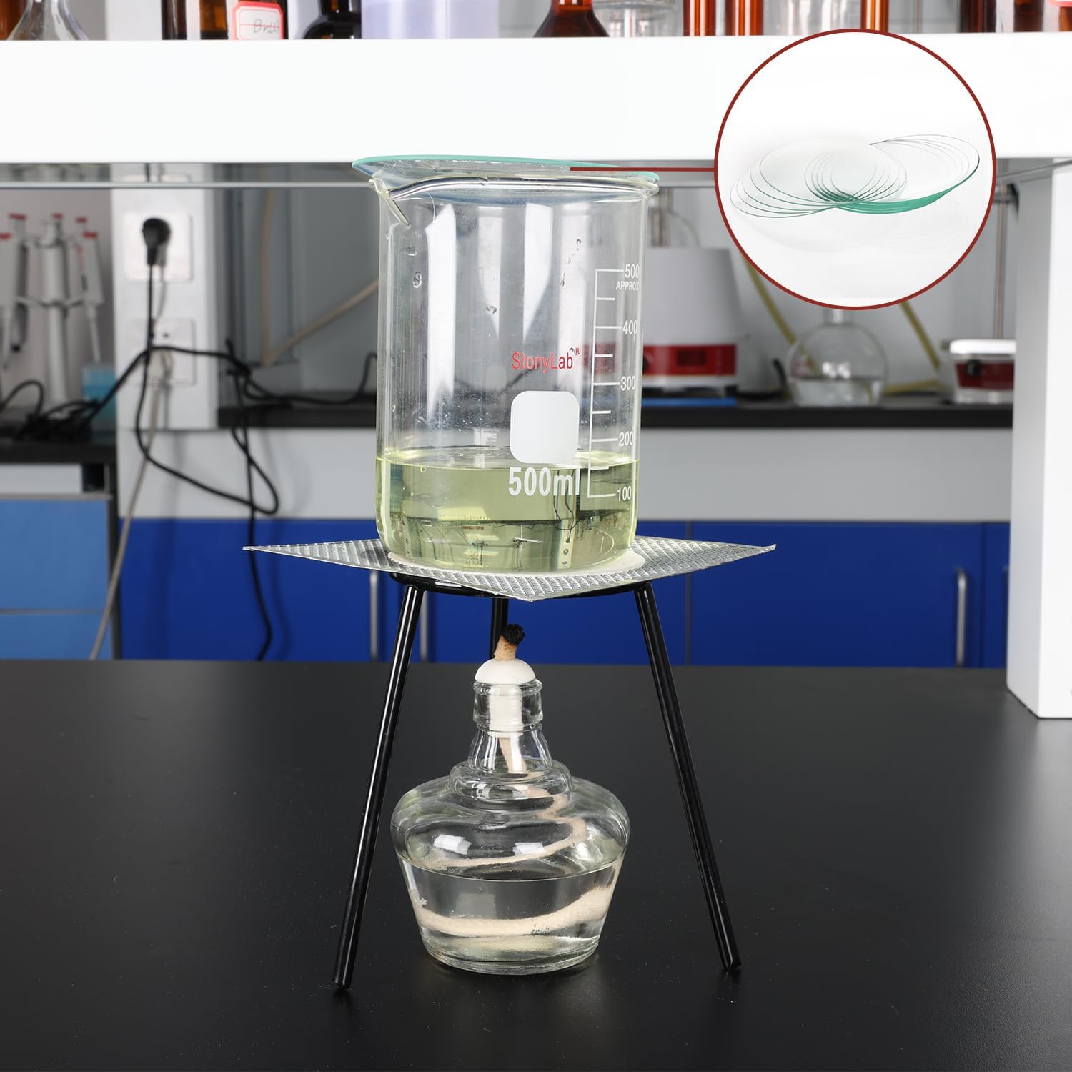 stonylab Verres de Montre Laboratoire, Ensemble de 10 Couvercles en Verre borosilicate avec Bordure Rectifiée de 180 mm Ronde Oblate, Couvercle de Bécher en Verre pour Couvrir les évaporateurs